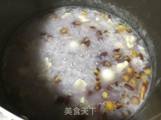 Chicken Congee with Dendrobium Flowers and Purple Radish recipe