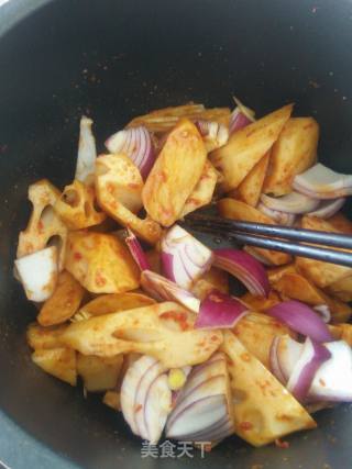 Braised Lotus Root with Pleurotus Eryngii recipe