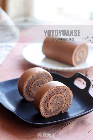 #aca烤明星大赛# Cocoa Jam Chiffon Cake Roll recipe