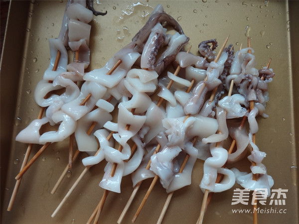 Grilled Squid Skewers recipe