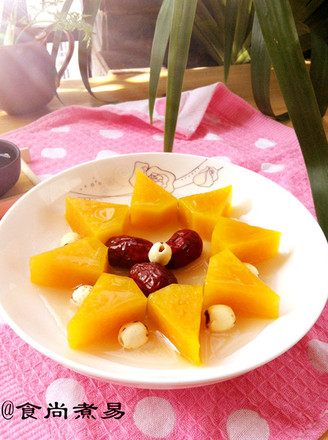 Steamed Pumpkin with Red Dates and Lotus Seeds