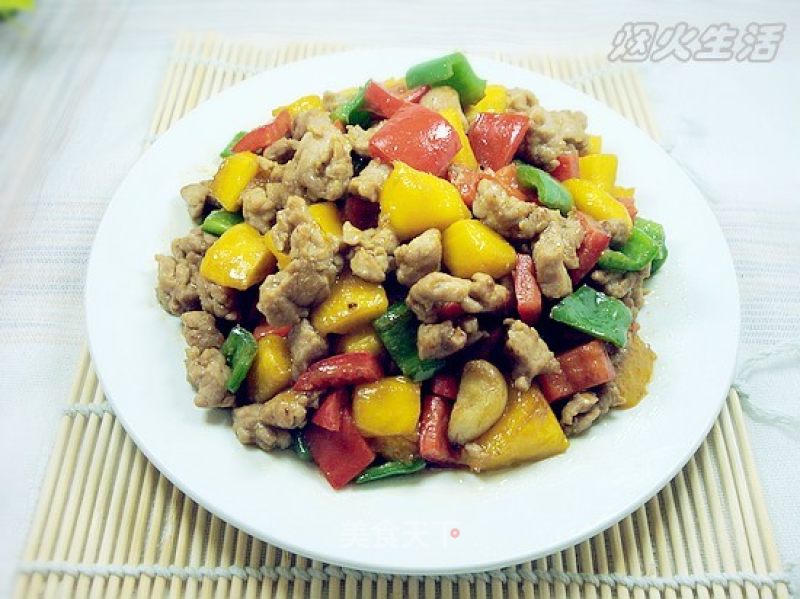 Mango Stir-fried Diced Pork recipe