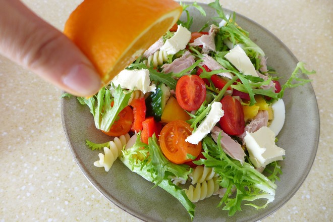 Tuna Pasta Fruit and Vegetable Salad recipe