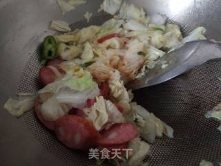 Stir-fried Cabbage with Sausage recipe