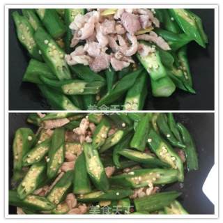 Fried Pork with Okra recipe