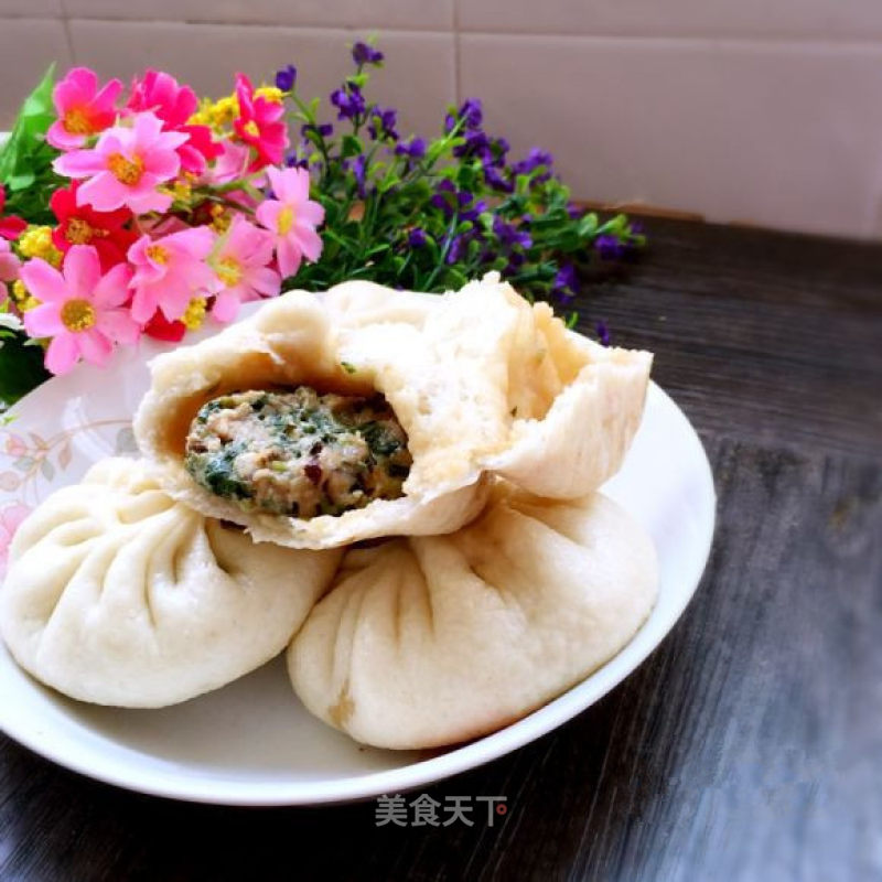 Malantou Shiitake Meat Bun recipe