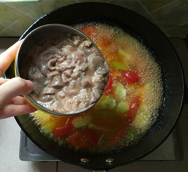 Loofah Tomato Pork Liver Soup recipe