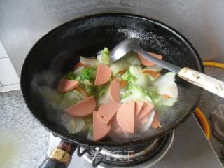 Braised Chinese Cabbage with Meat Sausage recipe