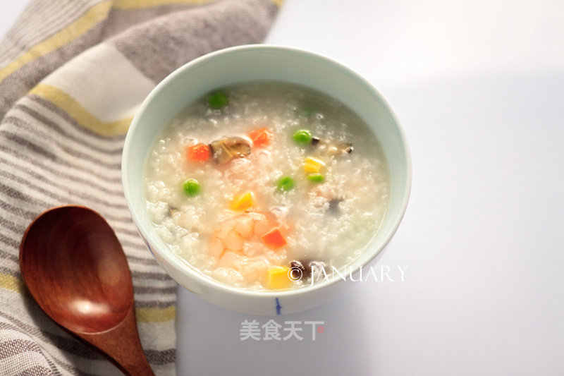 Colorful Shrimp Congee recipe