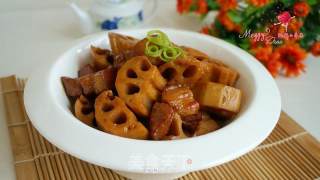 Braised Lotus Root with Pork Belly recipe