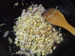 Soy Sprouts with Minced Meat and Pickles recipe