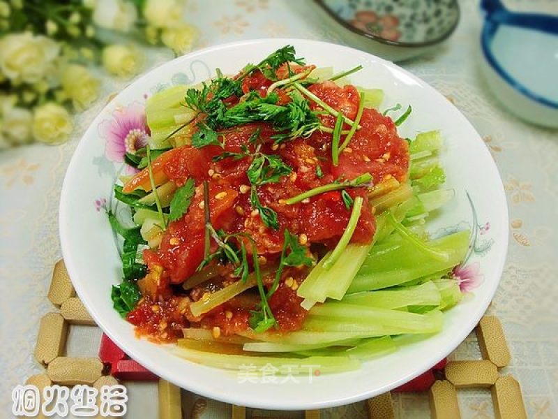 Tomato Mixed Green Bamboo Shoots recipe