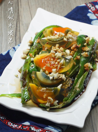Roasted Preserved Eggs with Peppers