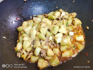 Stir-fried Old Cucumber with Minced Meat recipe