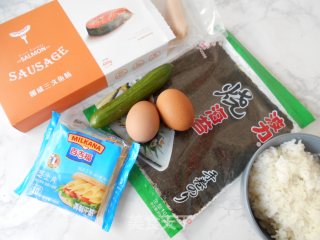 Salmon Sausage and Seaweed Rice recipe