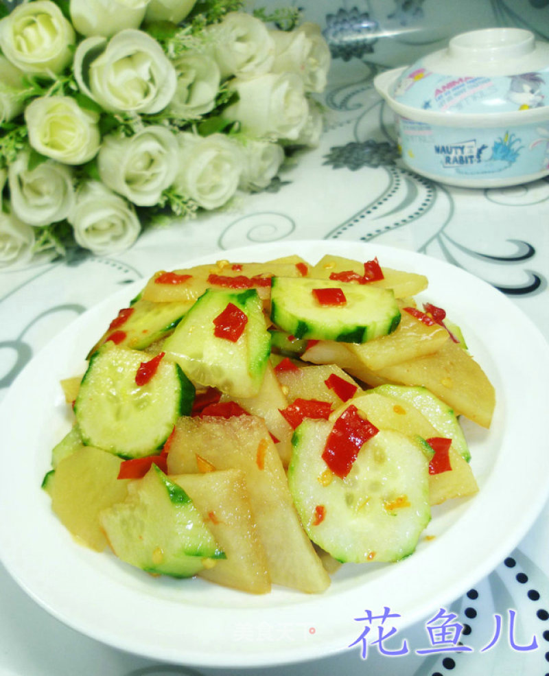 Tiger Skin Cucumber with Potatoes recipe