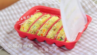 Vegetable Egg Sausage Baby Food Supplement, Mushroom + Carrot + Yellow Pepper + Edamame + Egg + Lotus Root Flour recipe
