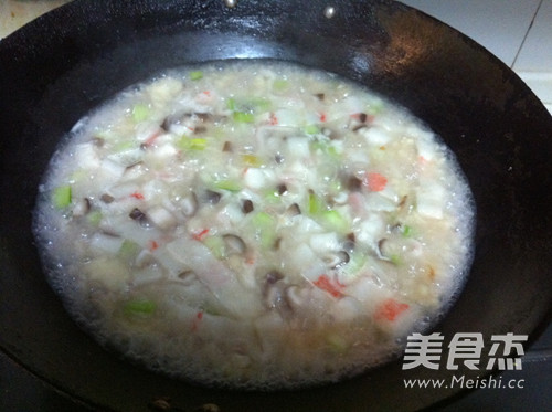 Mushroom Seafood Pimple Soup recipe