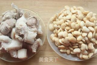 #家常下饭菜#roast Pork with White Lentils recipe