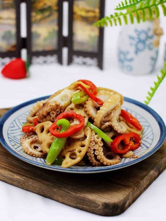 Lotus Root Slices Popped Peach Blossom Octopus recipe