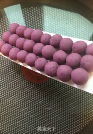 Purple Sweet Potato Taro Balls Sago Sauce recipe