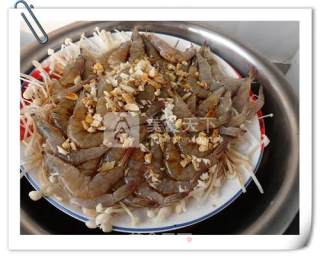 Steamed Shrimp with Garlic and Golden Needle Powder recipe