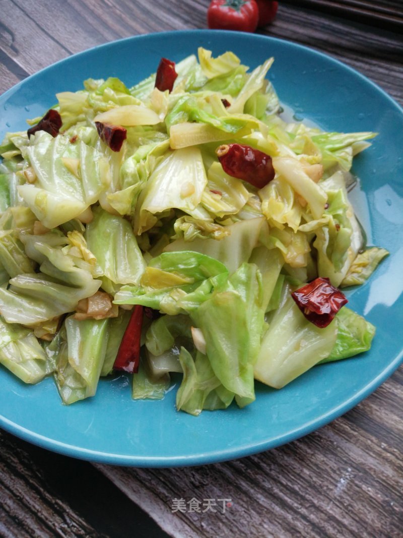 Stir-fried Cabbage with Oyster Sauce and Garlic recipe