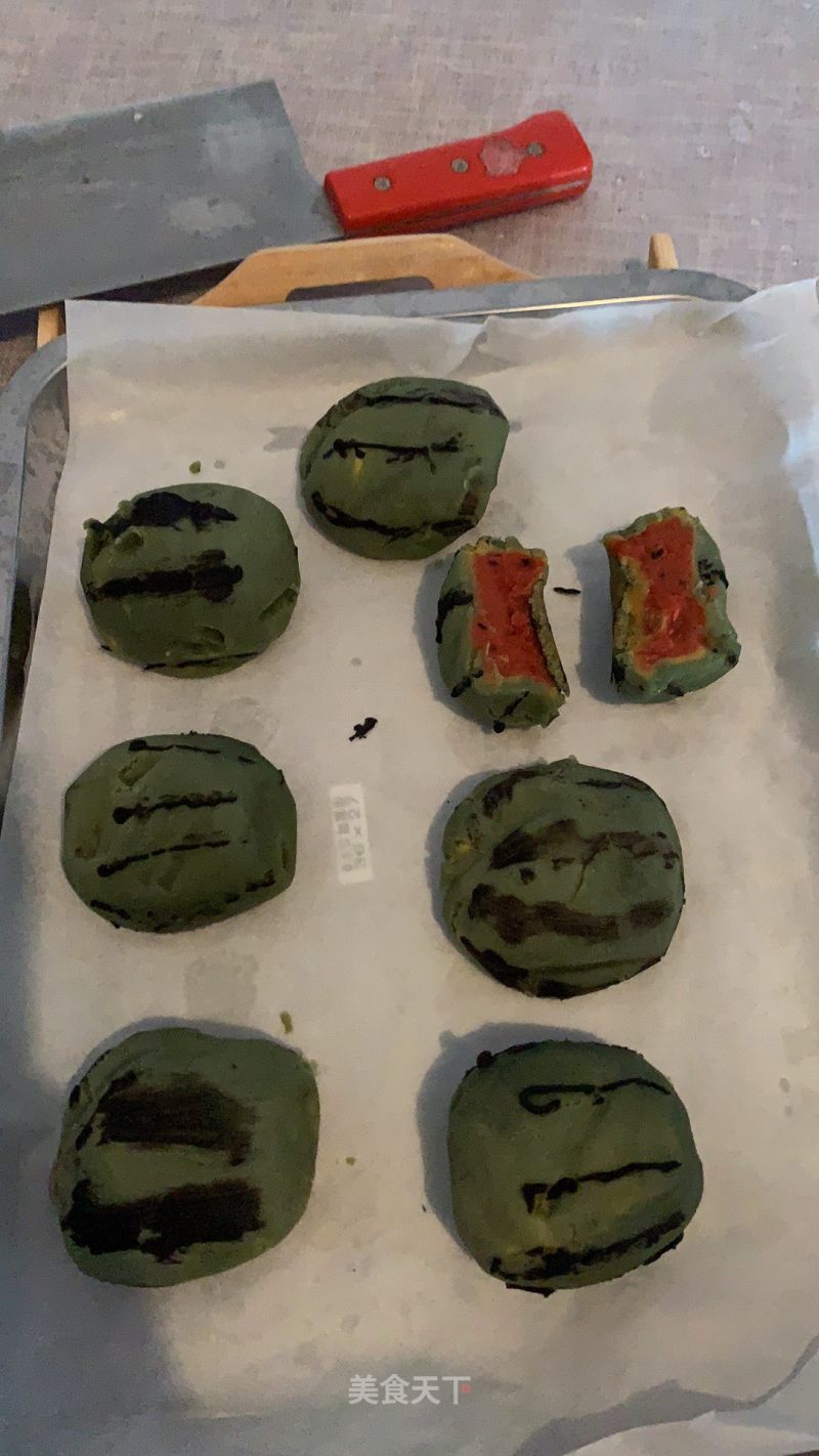 Small Watermelon Moon Cakes recipe