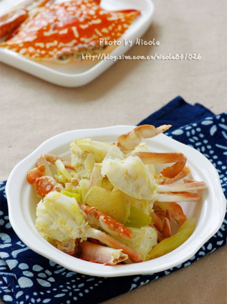 Fried Crab with Ginger and Spring Onion recipe