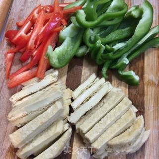 Stir-fried Vegetarian Chicken with Green and Red Peppers recipe
