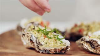 Golden Garlic Steamed Oysters recipe