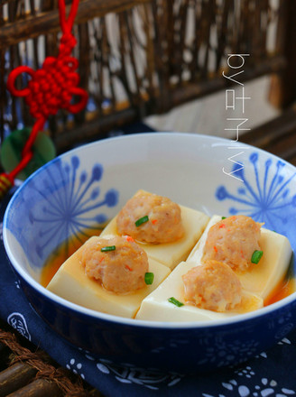 Steamed Tofu with Shrimp and Minced Meat recipe