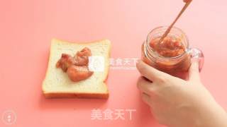 Homemade Strawberry Banana Jam in Spring in An Enamel Pot recipe