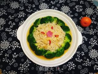 #团圆饭# Broccoli Mixed with Enoki Mushrooms recipe