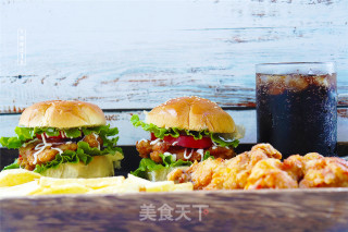 Homemade Burger and Fried Chicken Meal for Two recipe