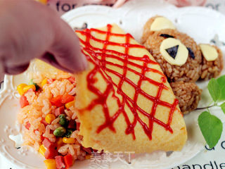 Omelette Rice with Tomato Sauce recipe