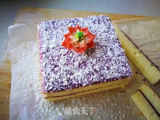 #四session Baking Contest and It's Love to Eat Festival# Fondant Purple Sweet Potato Sandwich Cake recipe