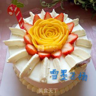 Mango Flower Cream Cake recipe