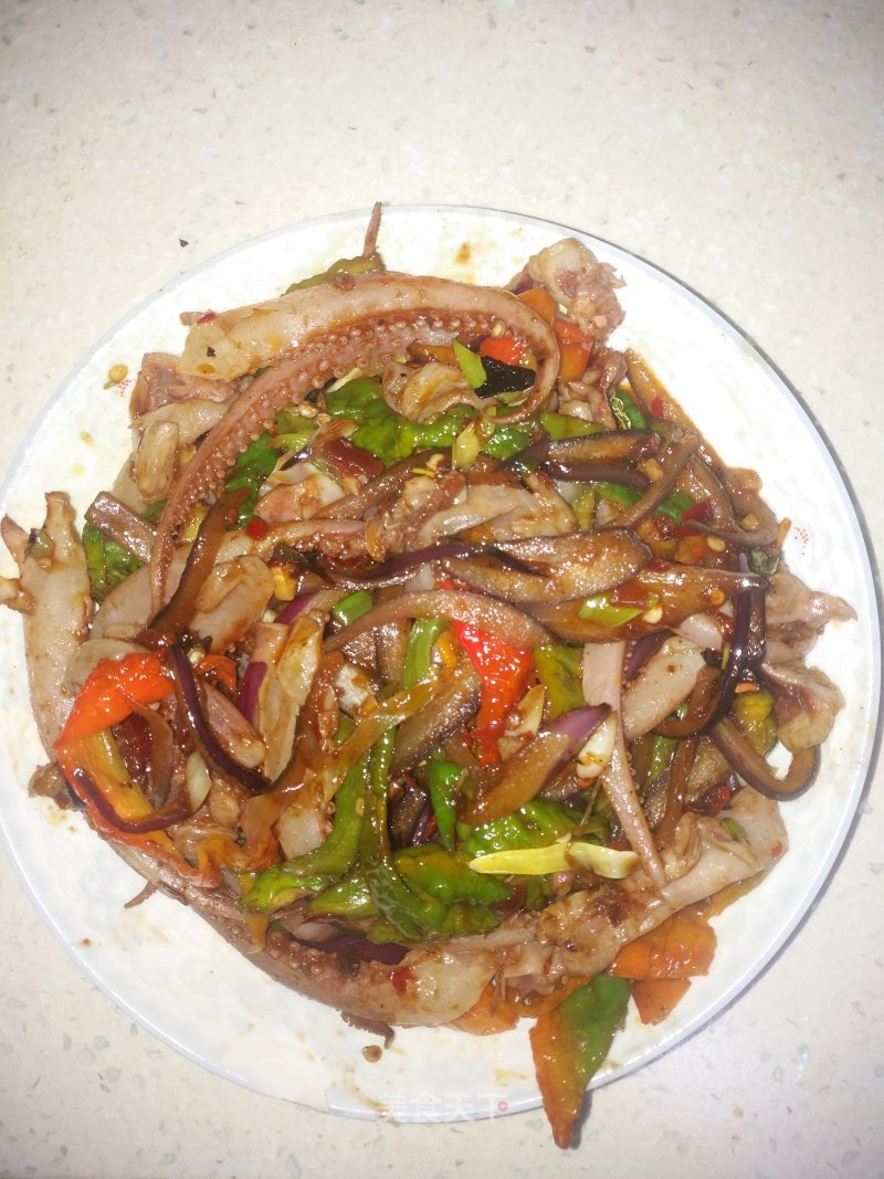 Stir-fried Squid with Scallions recipe