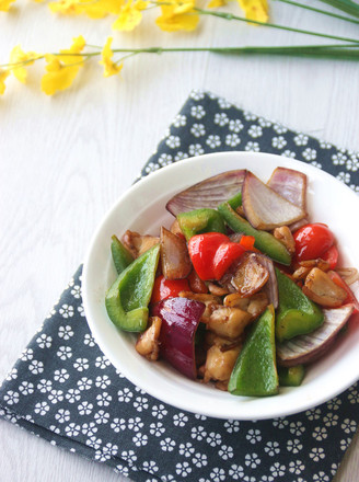 Stir-fried Octopus Feet with Green Red Pepper and Onion