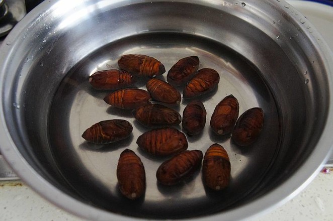 Stir-fried Silkworm Pupa with Green Onion and Ginger recipe