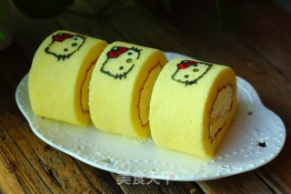 Hand Painted Cream Cake Roll recipe