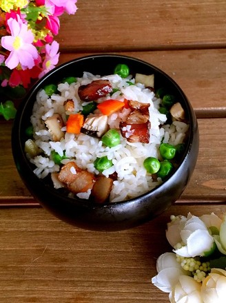 Braised Rice with Pea and Bacon recipe