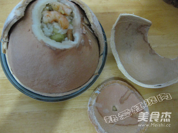 Coconut Shell Seafood Rice recipe
