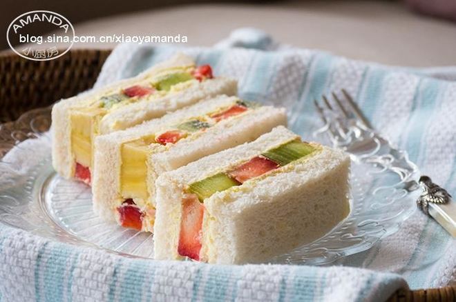 【man Food Slow Talk】fruit Cream Sandwich recipe