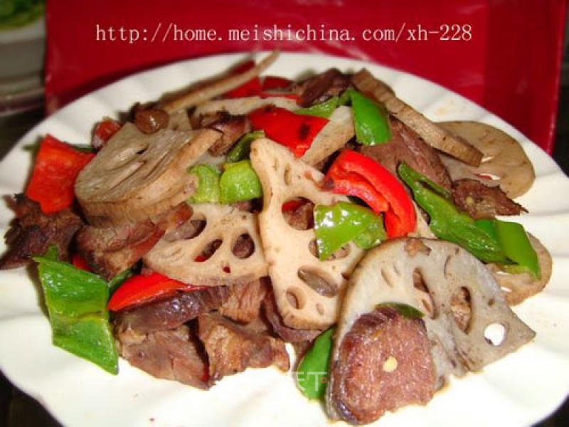 Stir-fried Beef Tendon with Braised Lotus Root