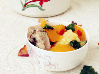 Pumpkin and Corn Pork Ribs Soup recipe