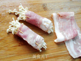 Sizzling Bacon and Enoki Mushroom Roll recipe