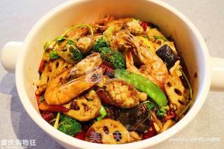 Abalone, Shrimp & Spicy Hot Pot recipe