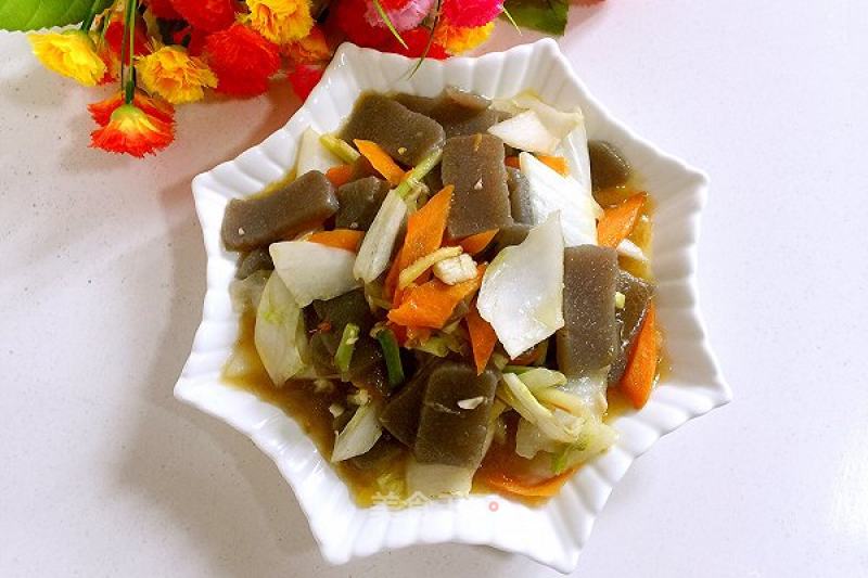 Fried Konjac with Cabbage Stems recipe